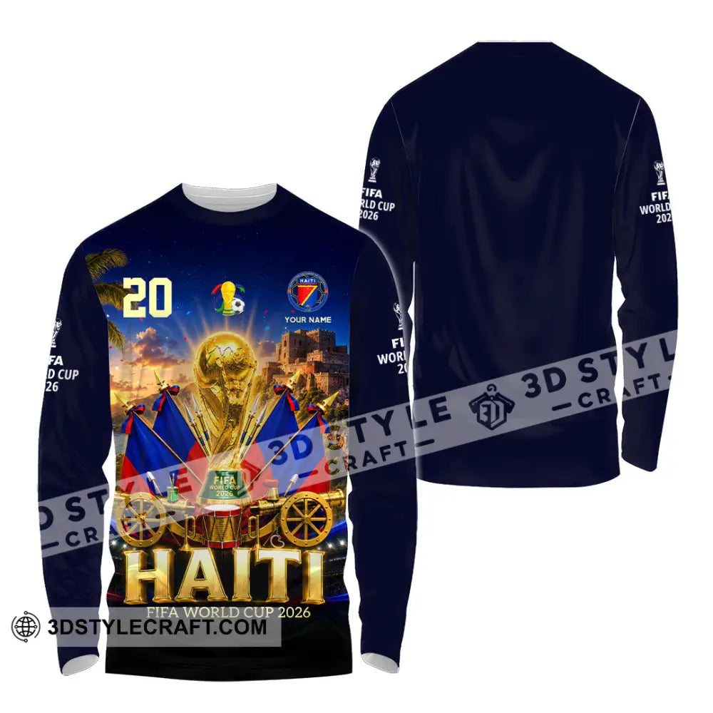 Unisex Shirt - Custom Haiti World Cup 2026 Shirt - Long Sleeve Shirt / S - T-shirt