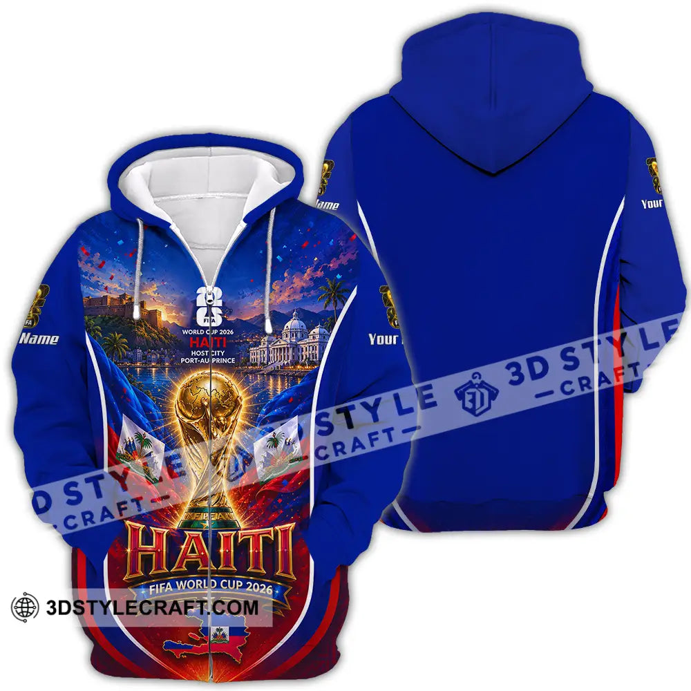 Unisex Shirt - Custom Haiti World Cup 2026 Shirt - Zipper Hoodie / S - T-shirt