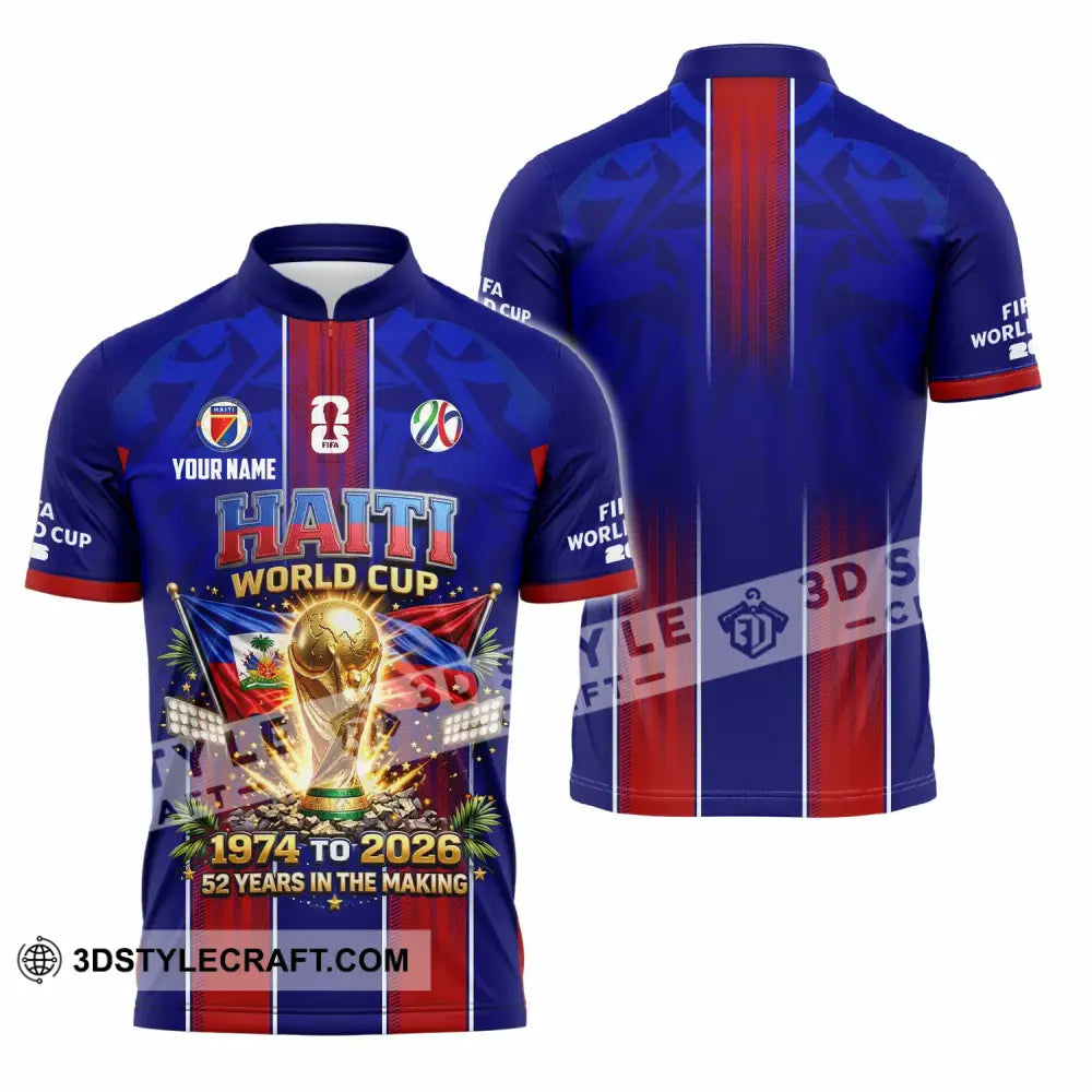 Unisex Shirt - Custom Haiti World Cup 2026 Shirt - Zipper Polo Shirt / S - T-shirt