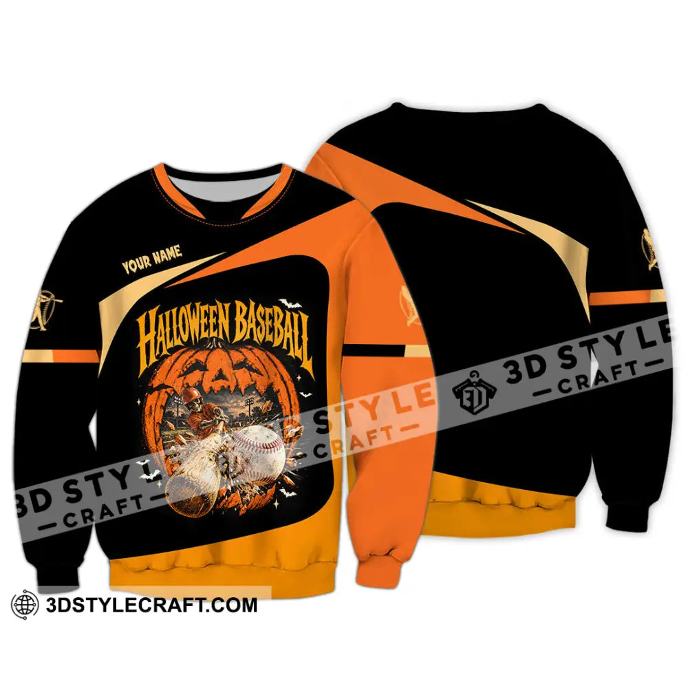 Unisex Shirt - Custom Halloween Baseball Shirt - Long Sleeve / S - T-shirt