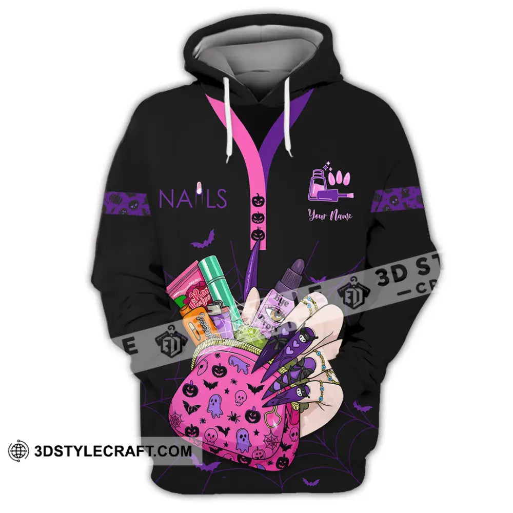 Unisex Shirt Custom Halloween Nails Artist Shirt Hoodie / S T shirt