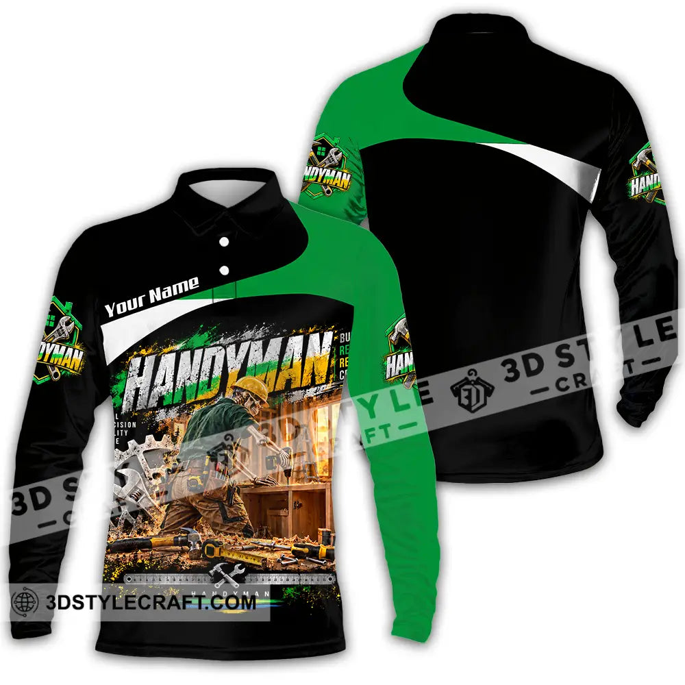 Unisex Shirt - Custom Handyman Shirt - Long Sleeve Polo / S - T-shirt