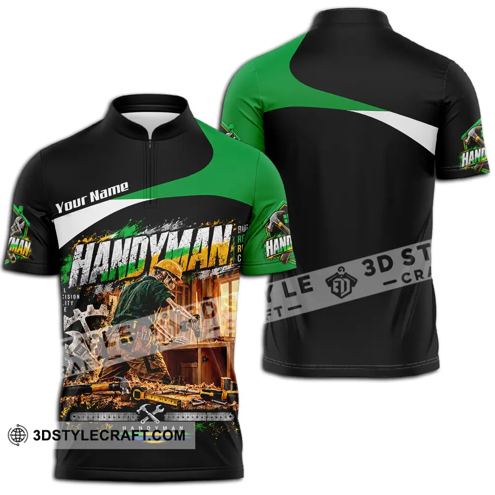 Unisex Shirt - Custom Handyman Shirt - Zipper Polo Shirt / S - T-shirt