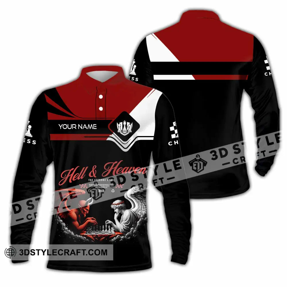 Unisex Shirt Custom Hell And Heaven Shirt Long Sleeve Polo / S T shirt