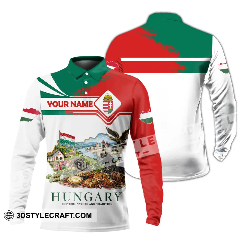 Unisex Shirt - Custom Hungary Shirt - Long Sleeve Polo / S - T-shirt