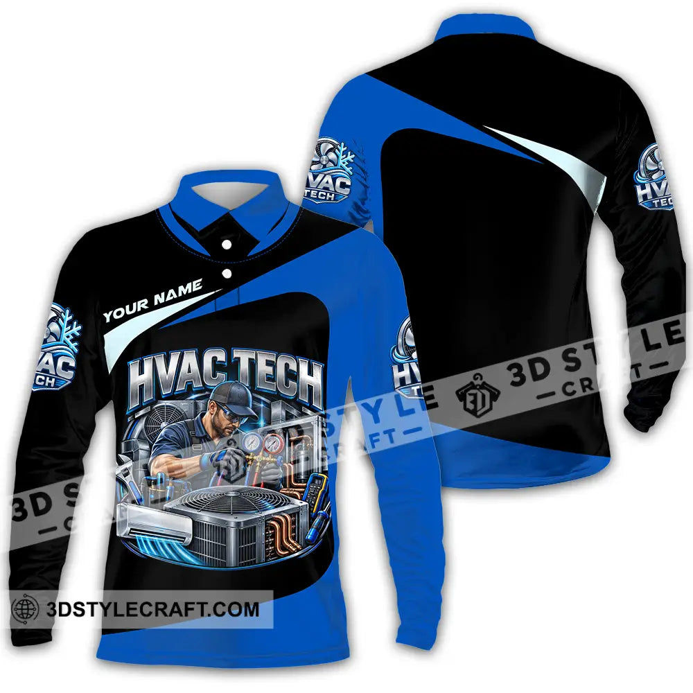 Unisex Shirt - Custom HVAC Tech Shirt - Long Sleeve Polo / S - T-shirt