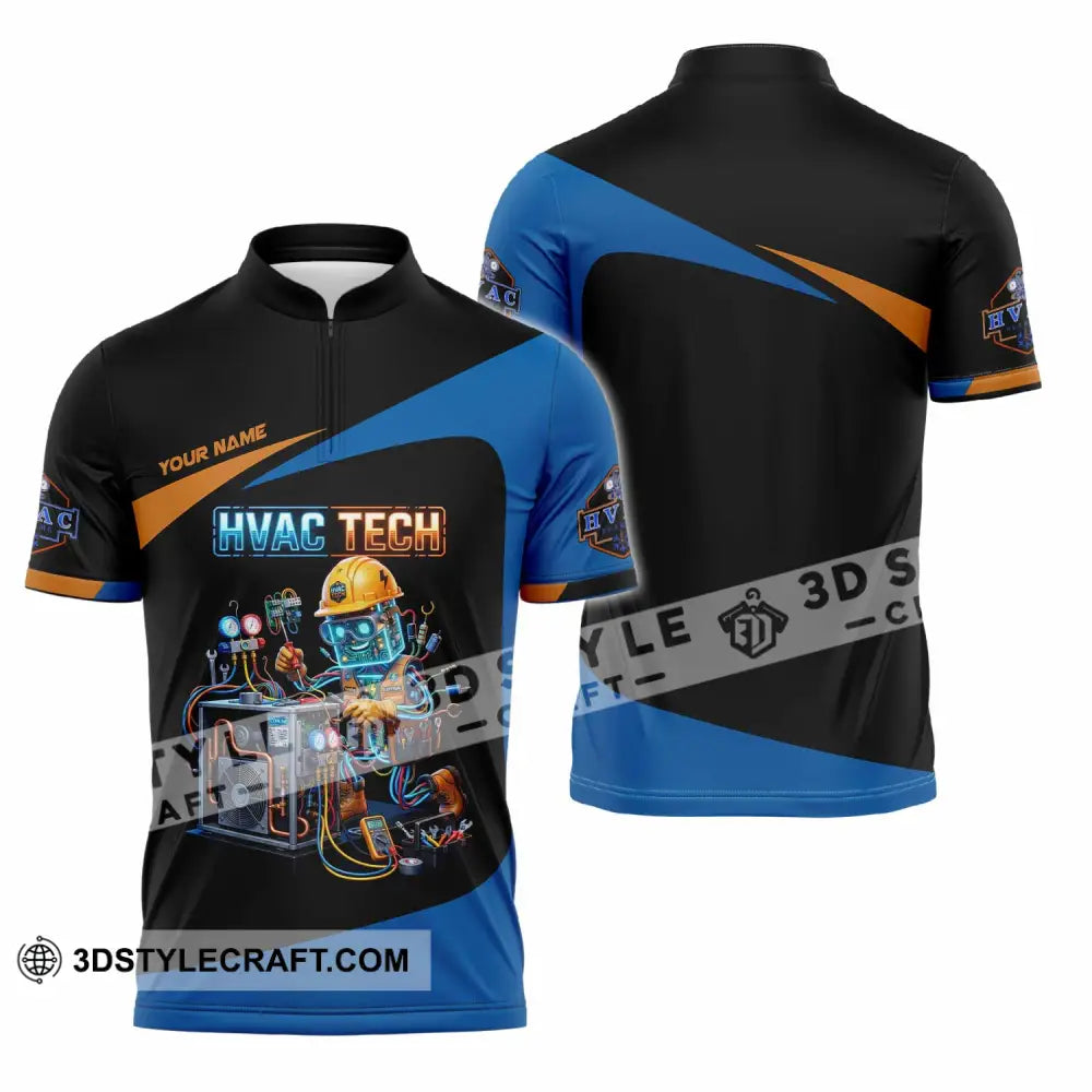 Unisex Shirt - Custom HVAC Tech Shirt - Zipper Polo Shirt / S - T-shirt