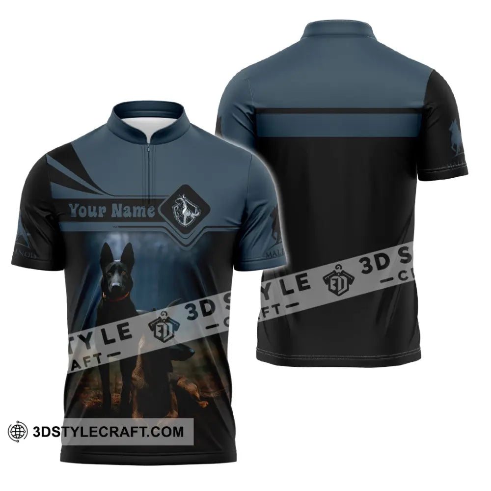 Unisex Shirt - Custom I Love My Belgian Malinois Pet Lover Shirt Zipper Polo Shirt / S T-shirt