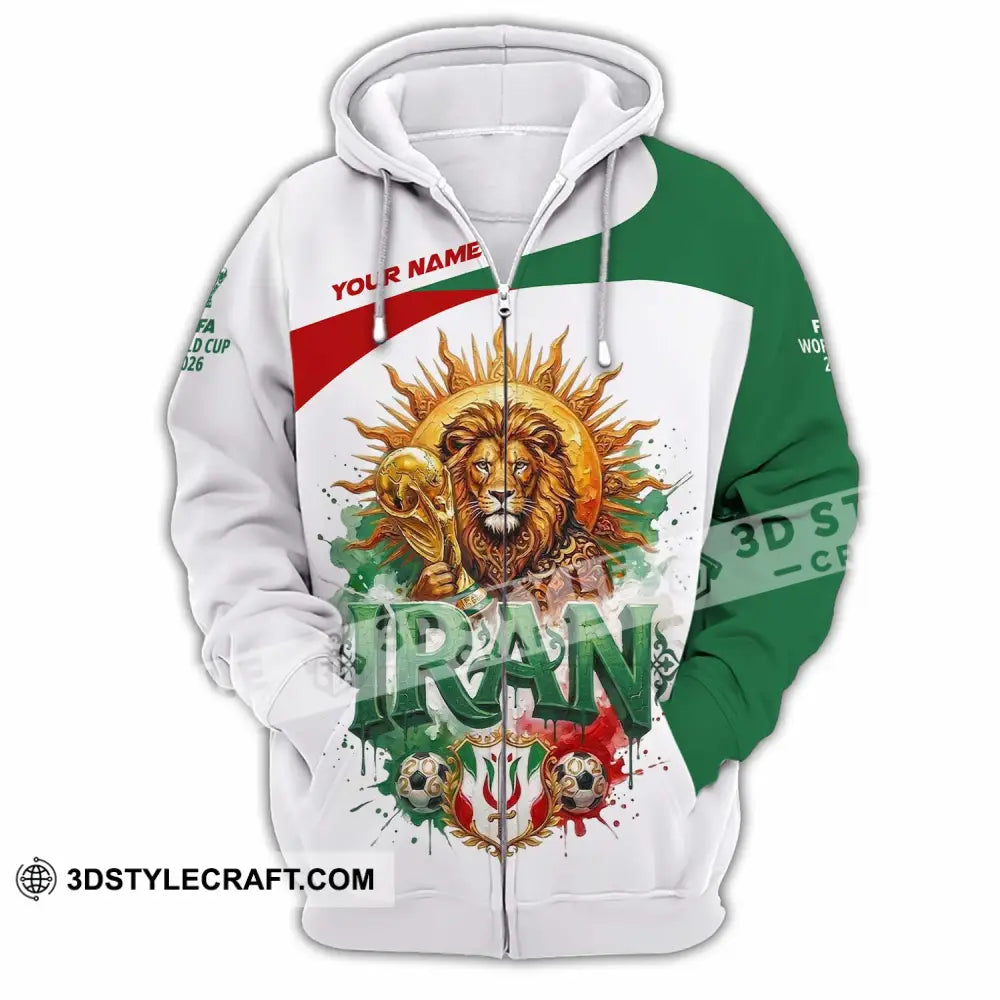Unisex Shirt - Custom Iran World Cup 2026 3D Shirt - Zipper Hoodie / S - T-shirt
