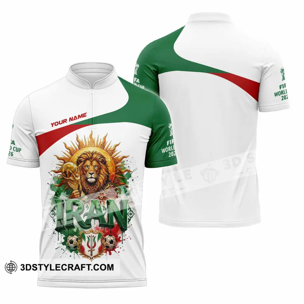 Unisex Shirt - Custom Iran World Cup 2026 3D Shirt - Zipper Polo Shirt / S - T-shirt