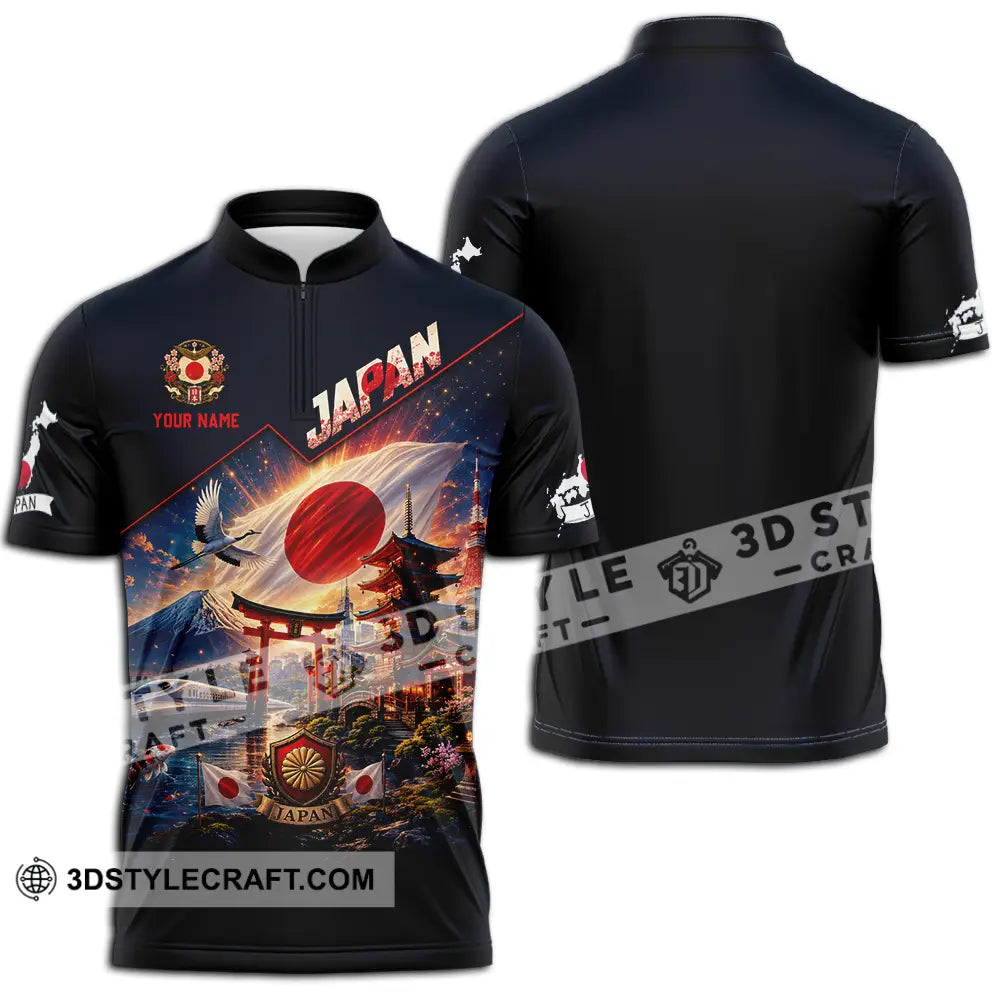 Unisex Shirt - Custom Japan Shirt - Zipper Polo Shirt / S - T-shirt