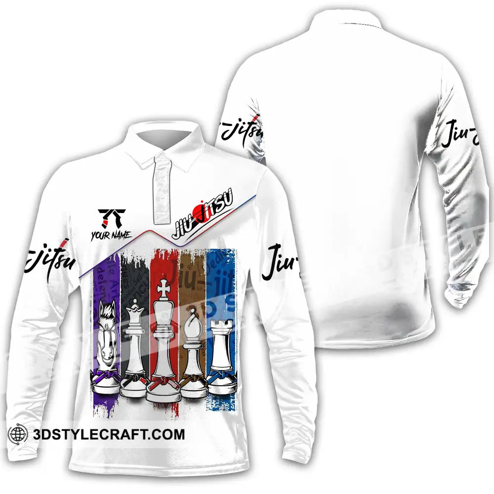 Unisex Shirt - Custom Jiu Jitsu 3D Shirt Long Sleeve Polo / S T-shirt