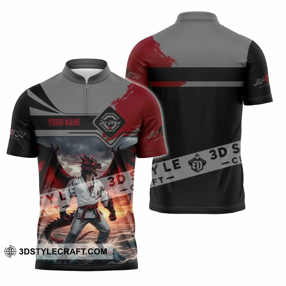 Unisex Shirt - Custom Jiu Jitsu 3D Shirt Zipper Polo Shirt / S T-shirt
