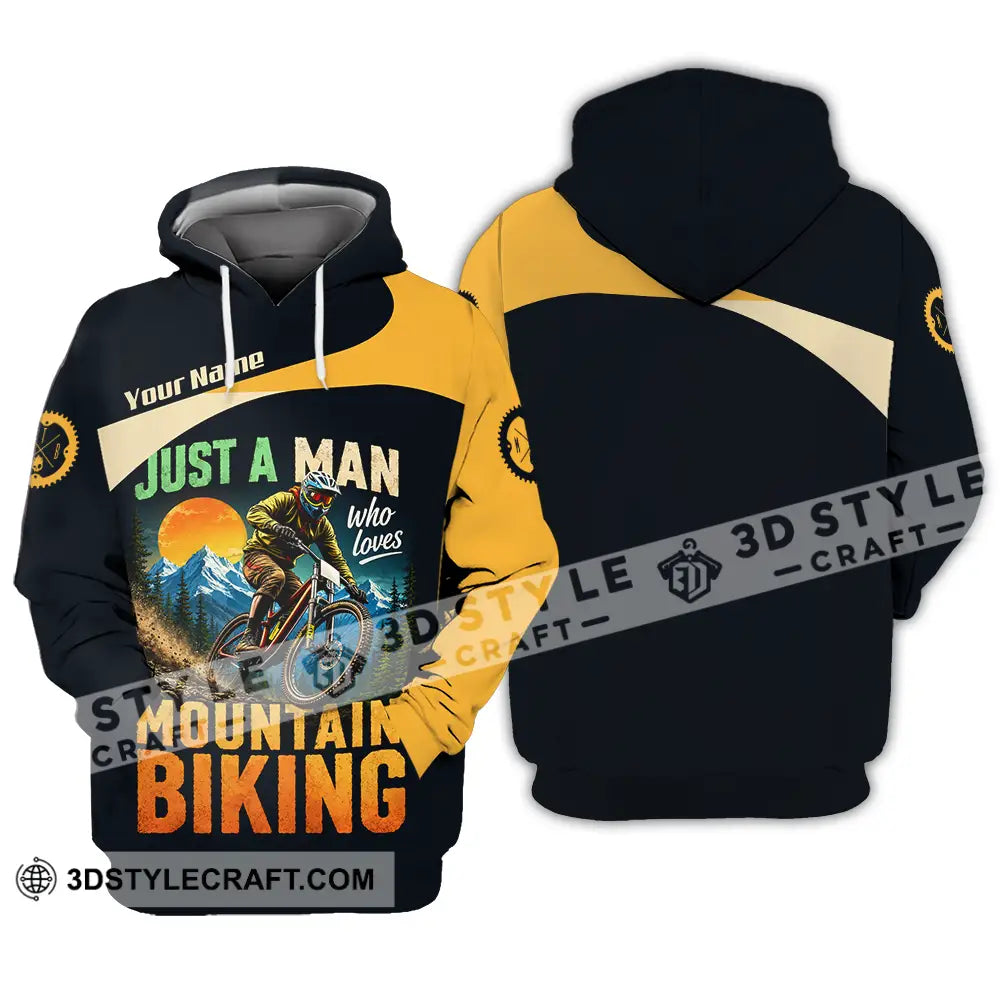 Unisex Shirt - Custom Just A Man Mountain Biking Shirt - Hoodie / S - T-shirt