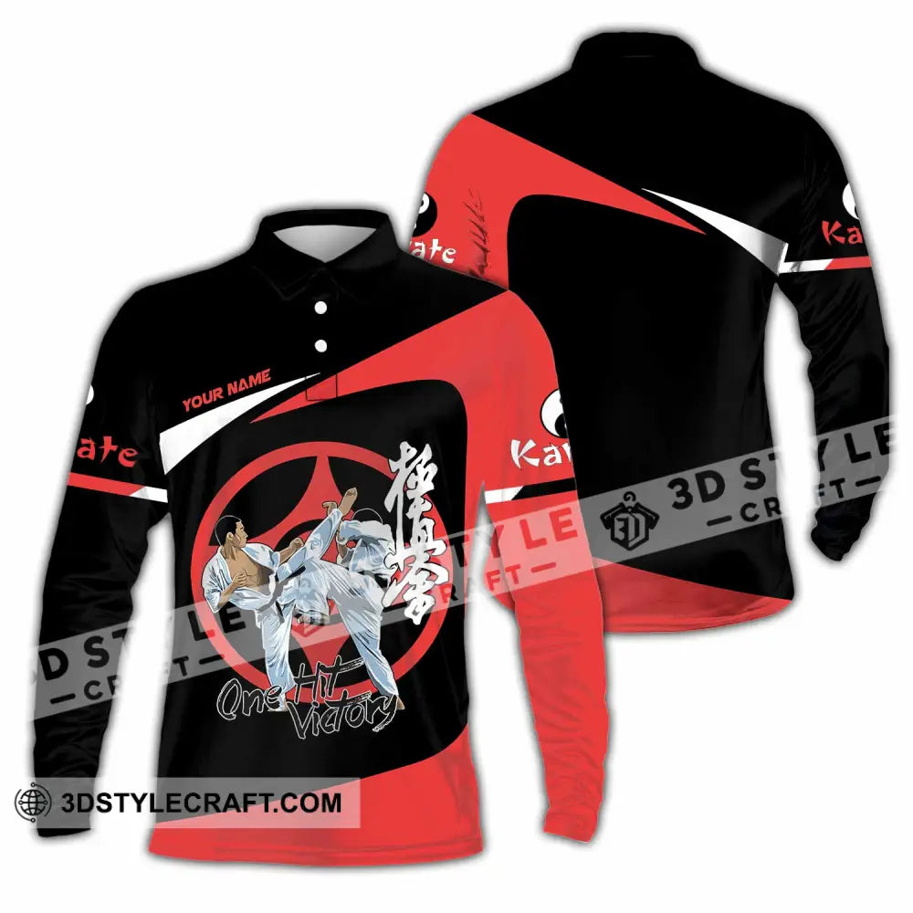 Unisex Shirt - Custom Karate One Hit Victory Shirt Long Sleeve Polo / S T-shirt