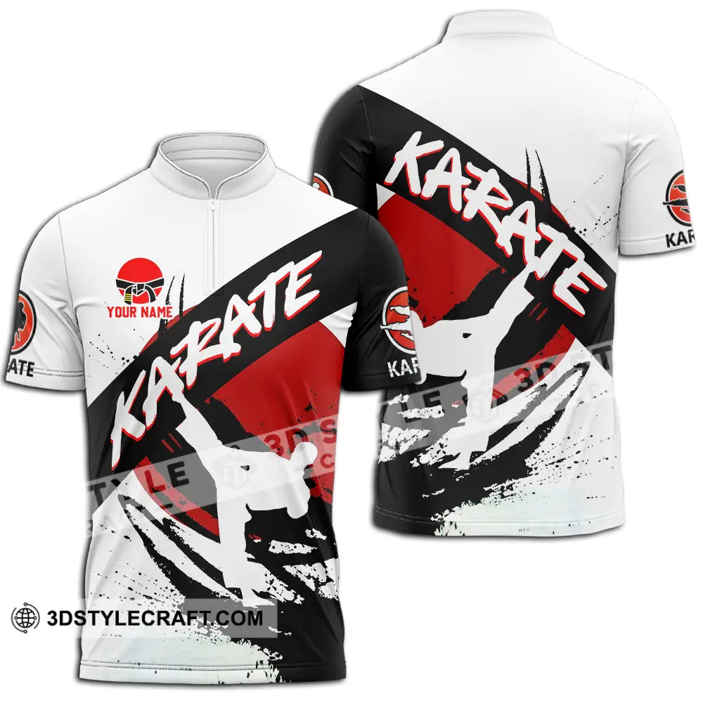 Unisex Shirt - Custom Karate Sport Shirt Zipper Polo Shirt / S T-shirt