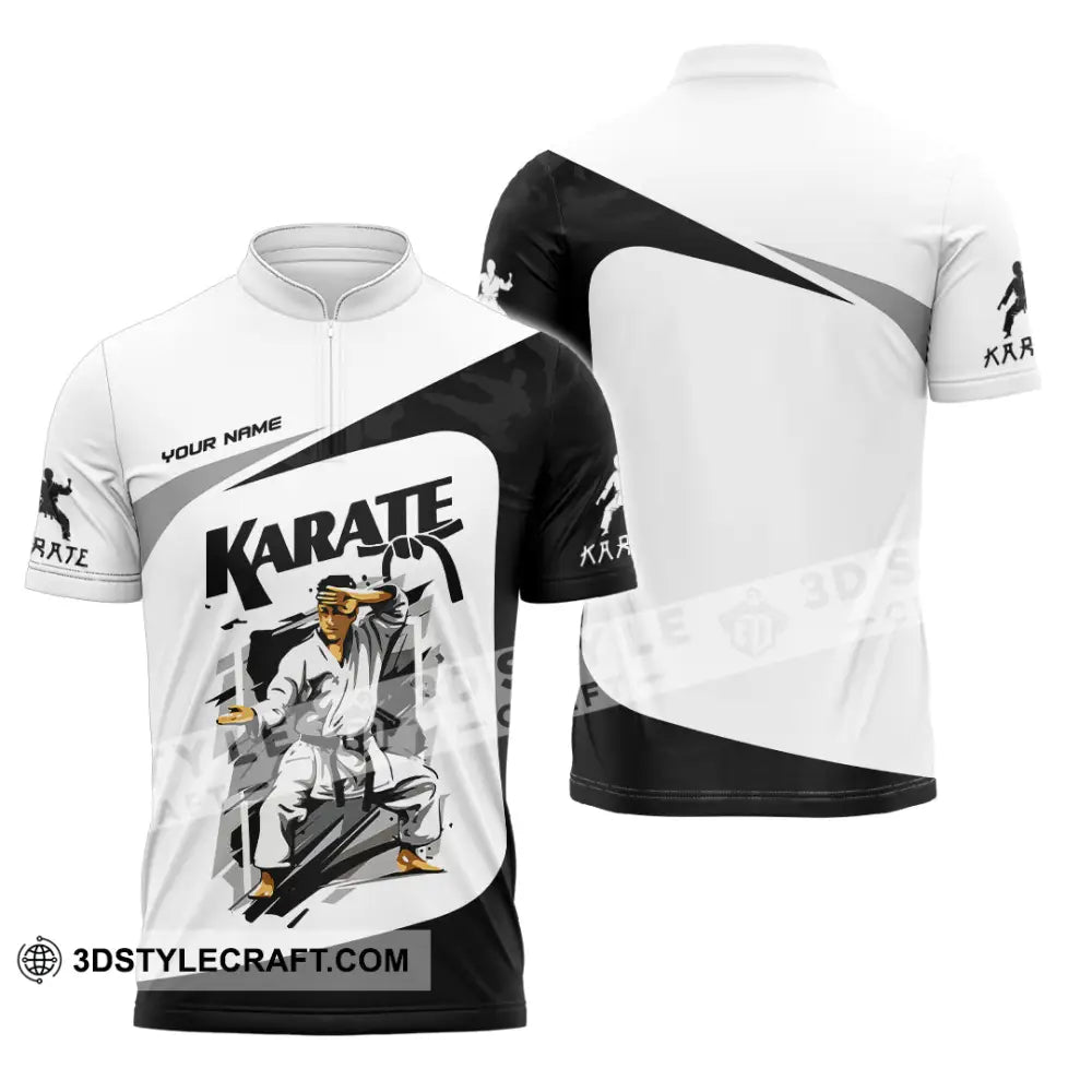 Unisex Shirt - Custom Karate Sport Shirt Zipper Polo Shirt / S T-shirt