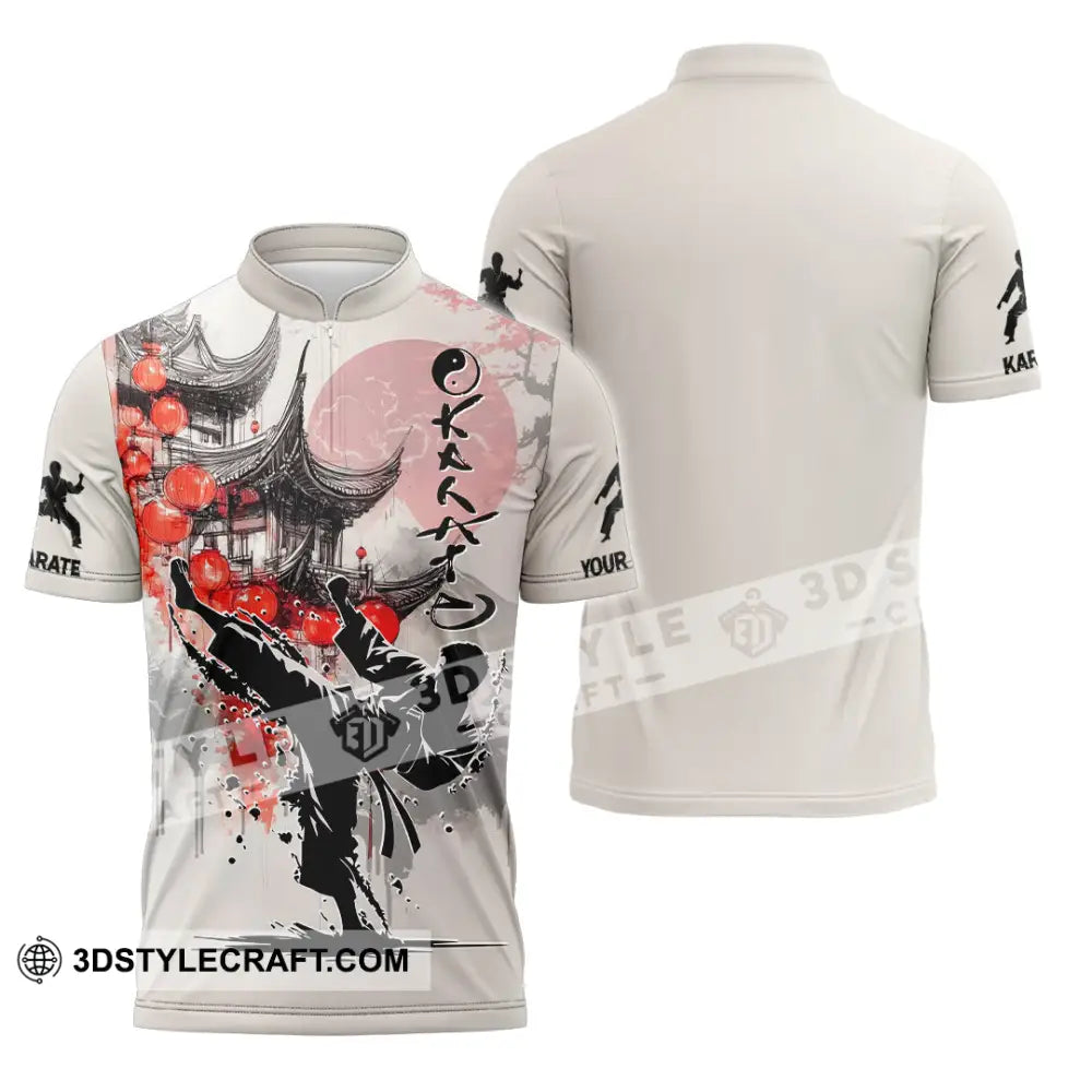Unisex Shirt Custom Karate Shirt Zipper Polo Shirt / S T shirt