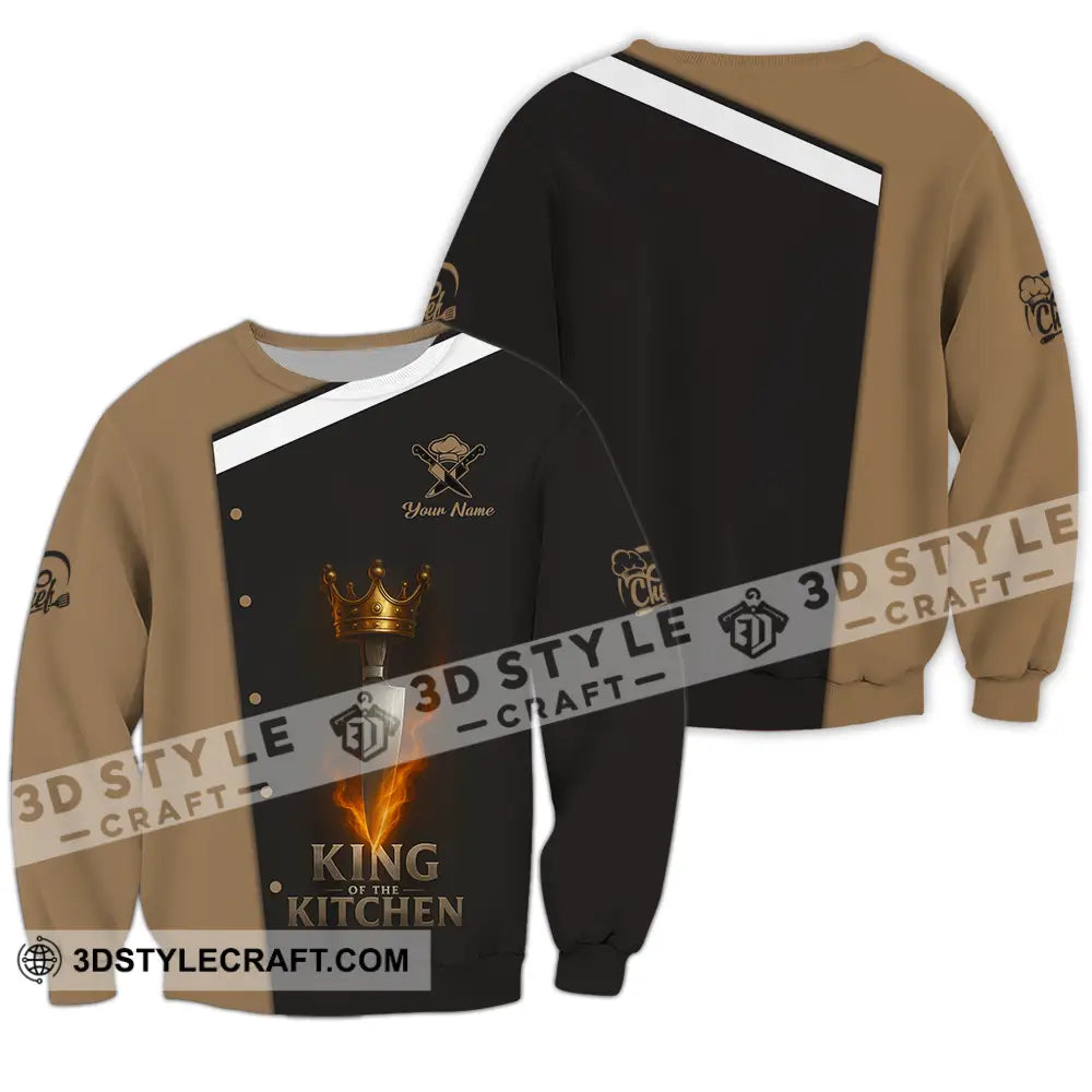 Unisex Shirt - Custom King Of Kitchen Chef Shirt Long Sleeve / S T-shirt