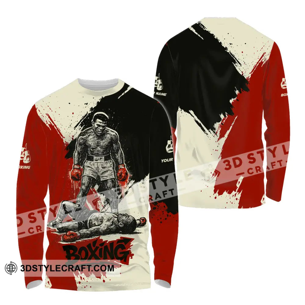 Unisex Shirt - Custom Knock Out Boxing Sport Shirt Long Sleeve Shirt / S T-shirt