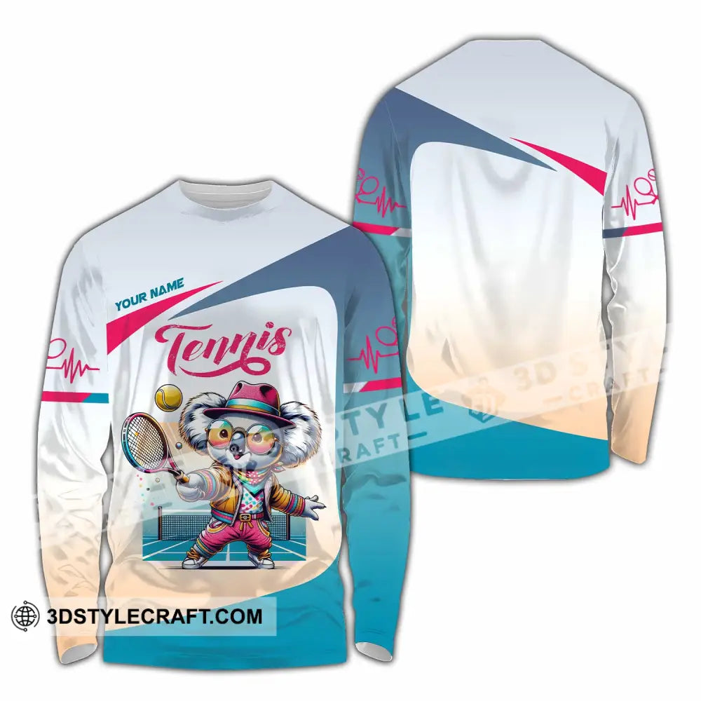 Unisex Shirt Custom Koala Tennis Sport Shirt Long Sleeve Shirt / S T shirt