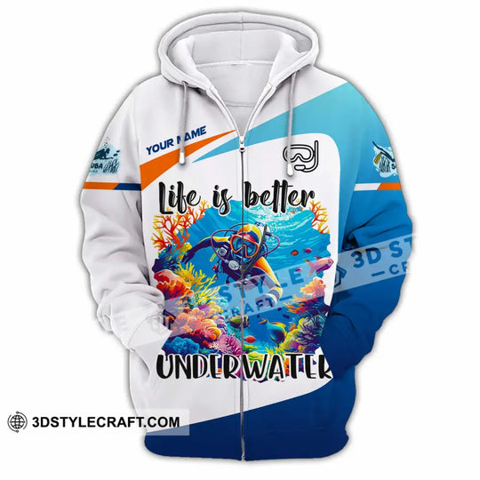 Unisex Shirt - Custom Life Is Better Underwater Diving Shirt style option 3