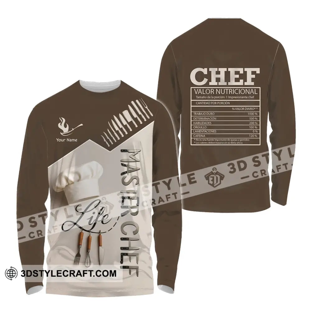 Unisex Shirt - Custom Life Of Master Chef Valor Nutricional Shirt Long Sleeve Shirt / S T-shirt