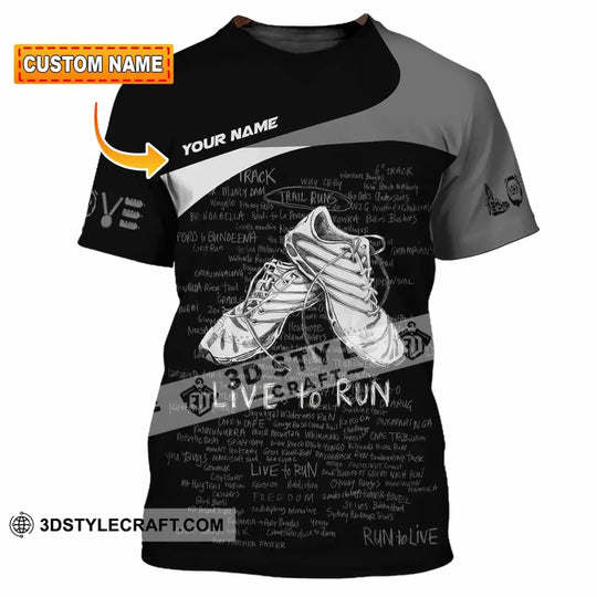 Unisex Shirt - Custom Live To Run 3D Shirt style option 1