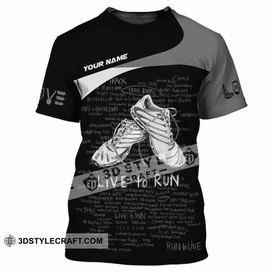 Unisex Shirt - Custom Live To Run 3D Shirt style option 2
