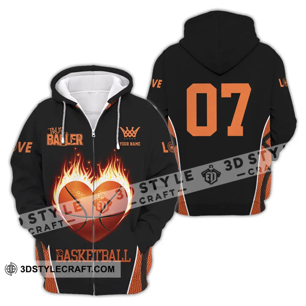 Unisex Shirt - Custom Love Basketball Shirt Zipper Hoodie / S T-shirt