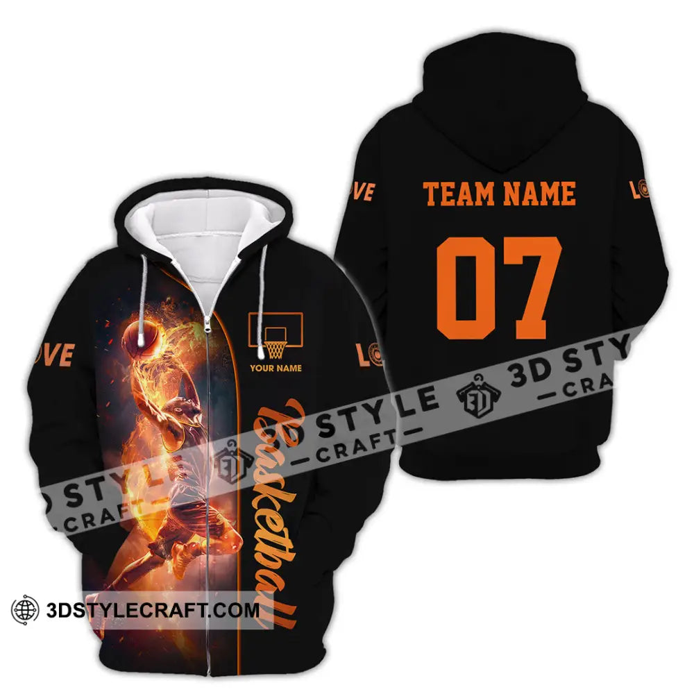 Unisex Shirt - Custom Love Basketball Shirt Zipper Hoodie / S T-shirt