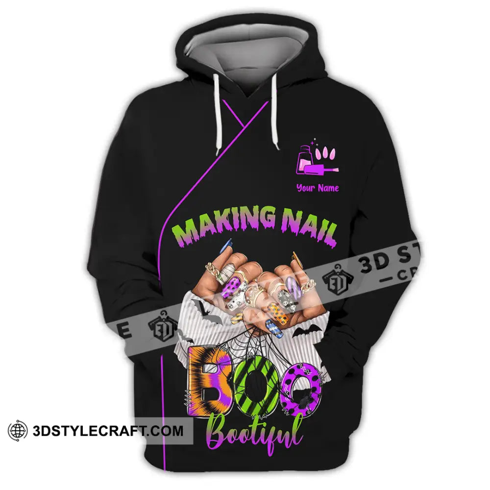 Unisex Shirt Custom Making Nail Bootiful Halloween Nails Artist Shirt Hoodie / S T shirt