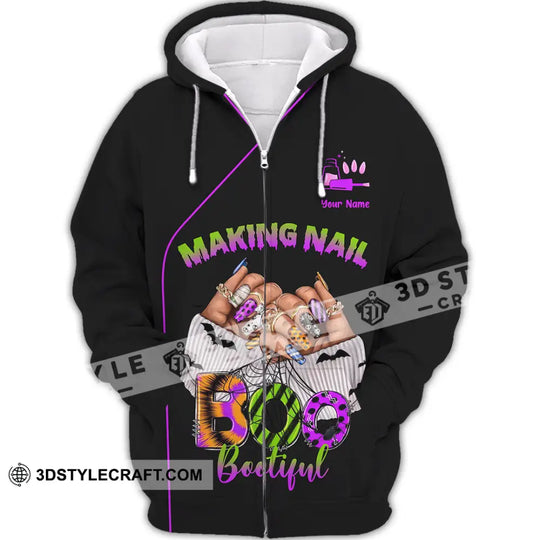 Unisex Shirt - Custom Making Nail Bootiful, Halloween Nails Artist Shirt style option 2