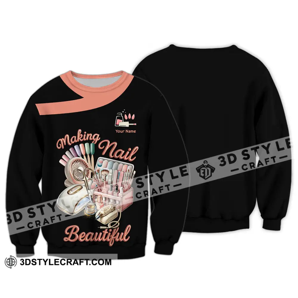 Unisex Shirt Custom Making Nails Beautiful Shirt Long Sleeve / S T shirt