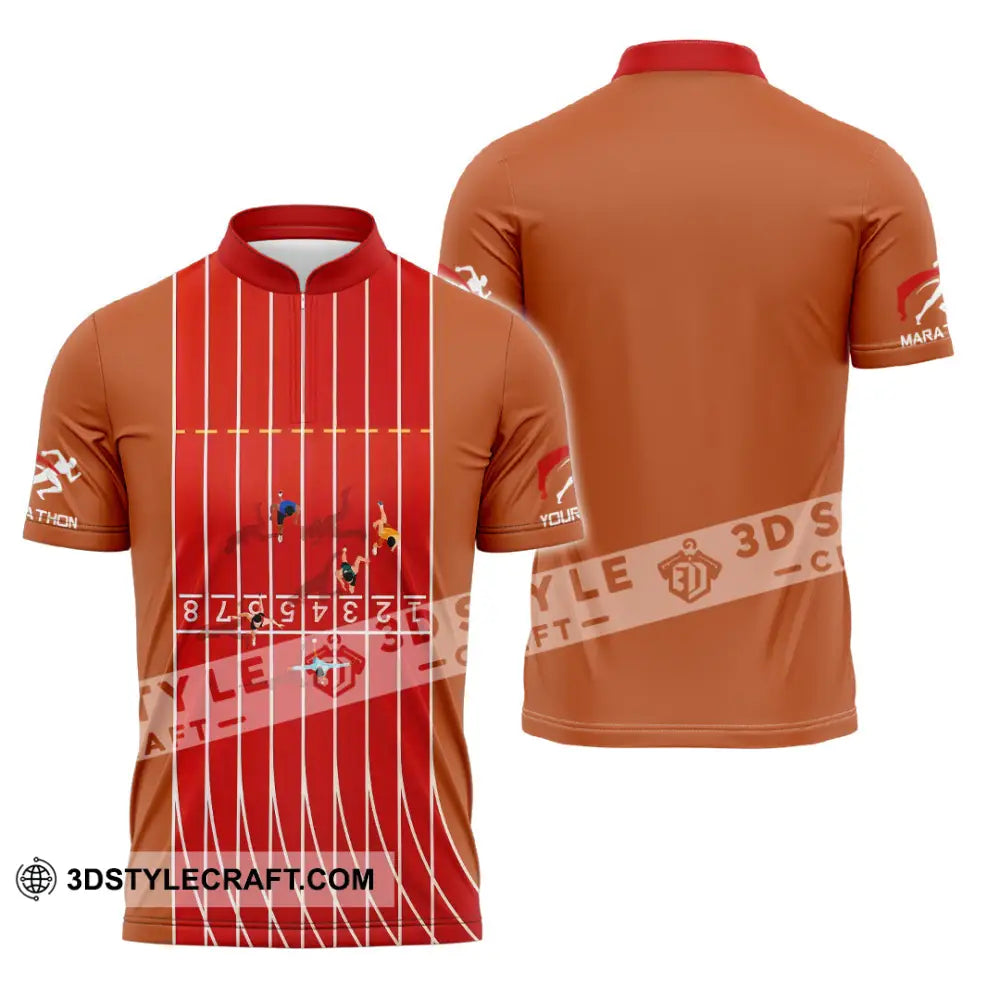 Unisex Shirt - Custom Marathon Running Lover Sport Shirt Zipper Polo Shirt / S T-shirt