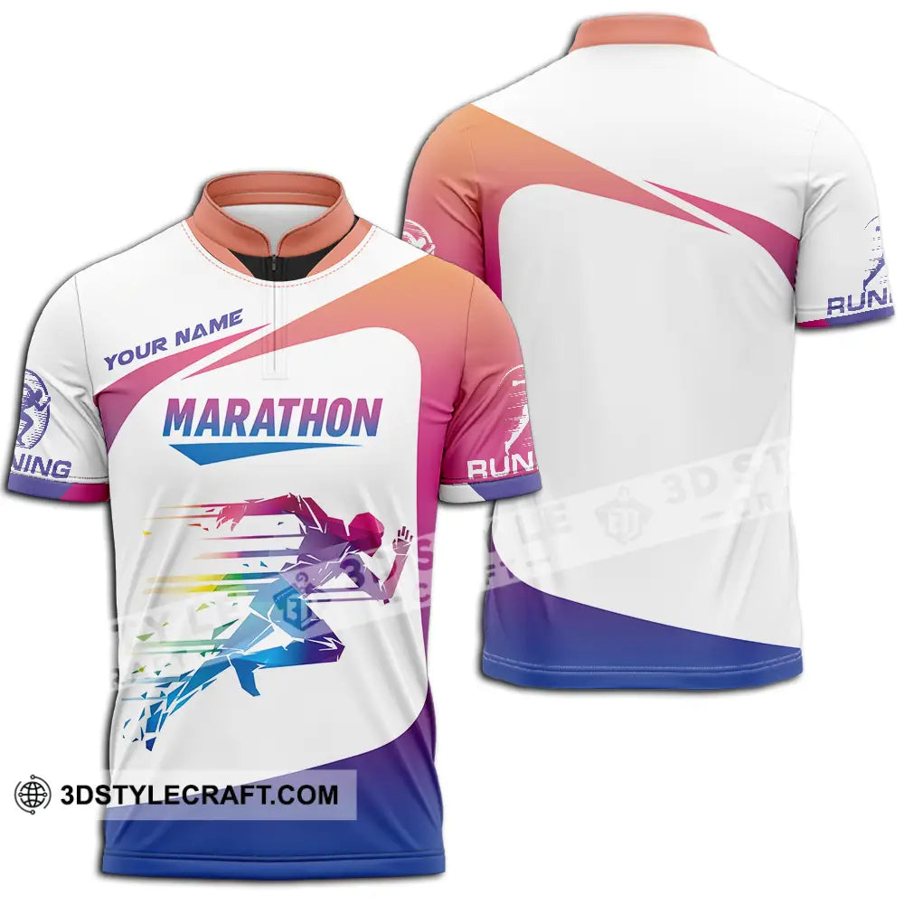 Unisex Shirt - Custom Marathon Running Lover Sport Shirt Zipper Polo Shirt / S T-shirt