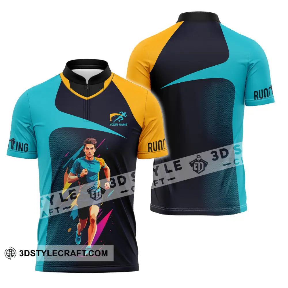 Unisex Shirt - Custom Marathon Running Lover Sport Shirt Zipper Polo Shirt / S T-shirt