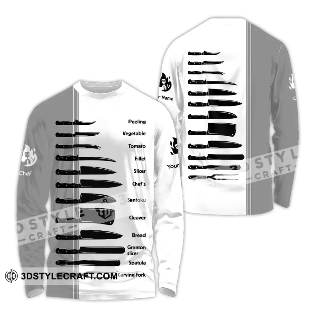 Unisex Shirt - Custom Master Chef Knife Collection Shirt Long Sleeve Shirt / S T-shirt