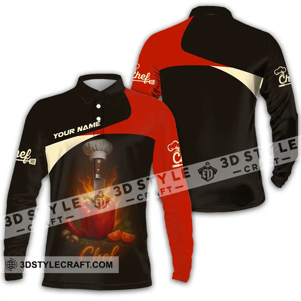 Unisex Shirt - Custom Master Chef Shirt Long Sleeve Polo / S T-shirt