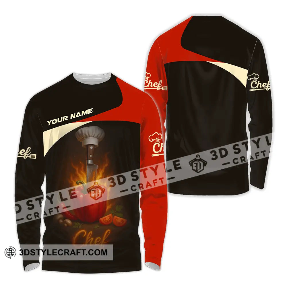 Unisex Shirt - Custom Master Chef Shirt Long Sleeve Shirt / S T-shirt