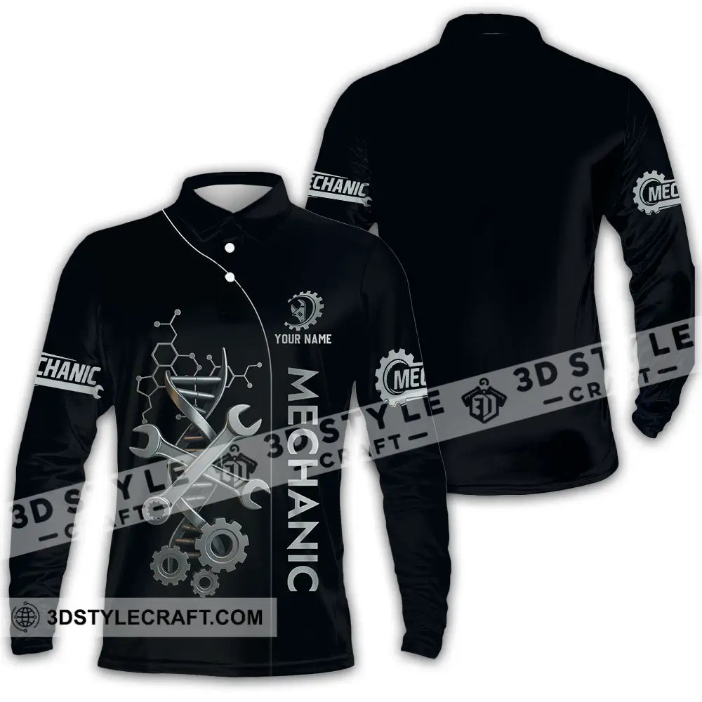 Unisex Shirt Custom Mechanic Shirt Long Sleeve Polo / S T shirt
