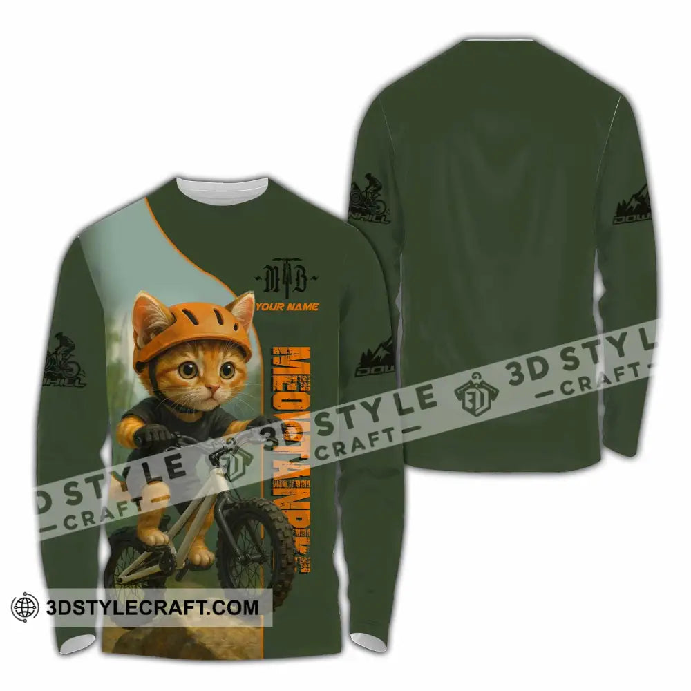 Unisex Shirt - Custom Meowtain Bike Shirt Long Sleeve Shirt / S T-shirt