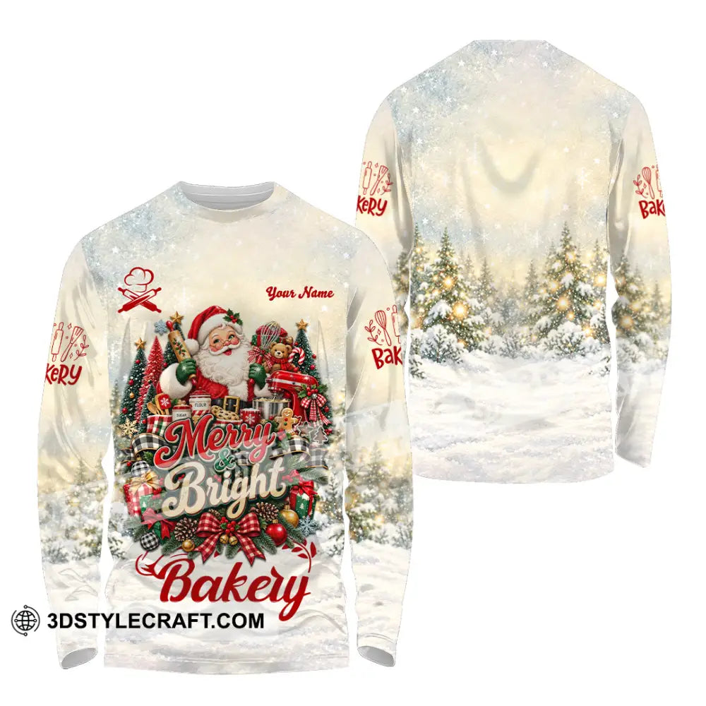 Unisex Shirt - Custom Merry Bright Bakery Shirt - Long Sleeve Shirt / S - T-shirt
