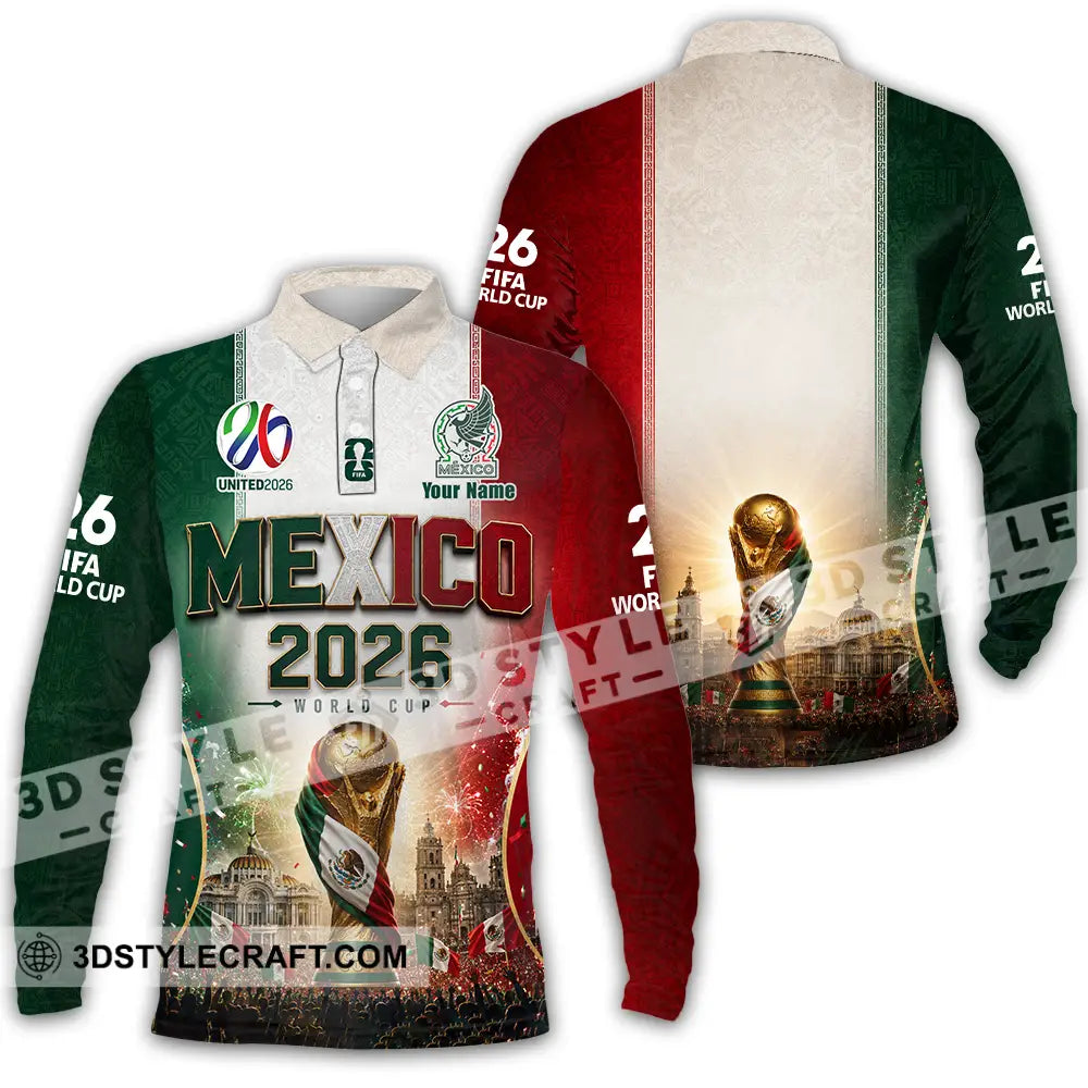 Unisex Shirt - Custom Mexico World Cup 2026 Shirt - Long Sleeve Polo / S - T-shirt