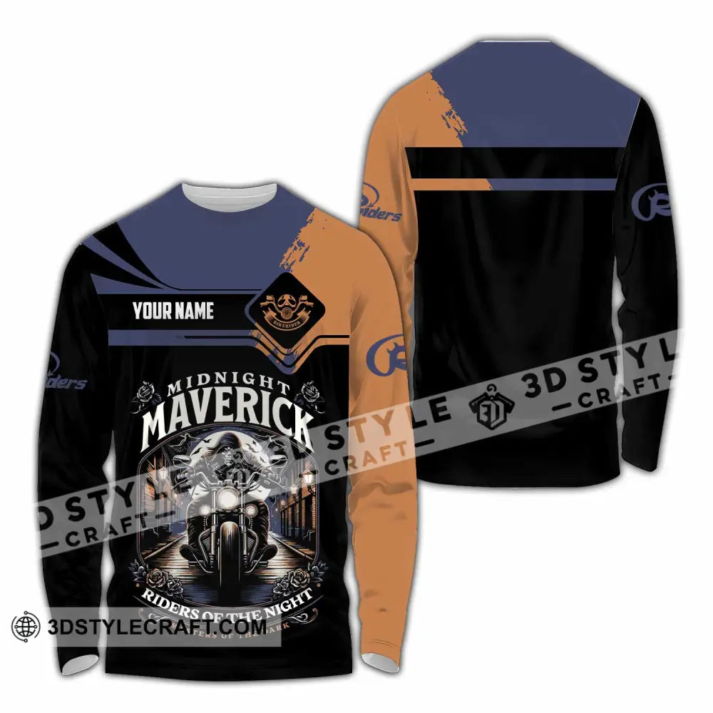 Unisex Shirt - Custom Midnight Maverick Riders Of The Night Shirt Long Sleeve Shirt / S T-shirt
