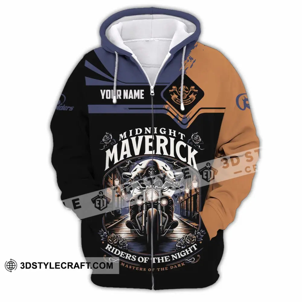 Unisex Shirt - Custom Midnight Maverick Riders Of The Night Shirt Zipper Hoodie / S T-shirt