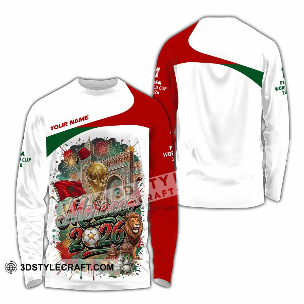 Unisex Shirt - Custom Morocco World Cup 2026 Shirt - Long Sleeve Shirt / S - T-shirt