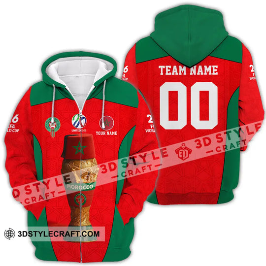 Unisex Shirt - Custom Morocco World Cup 2026 3D Shirt style option 4