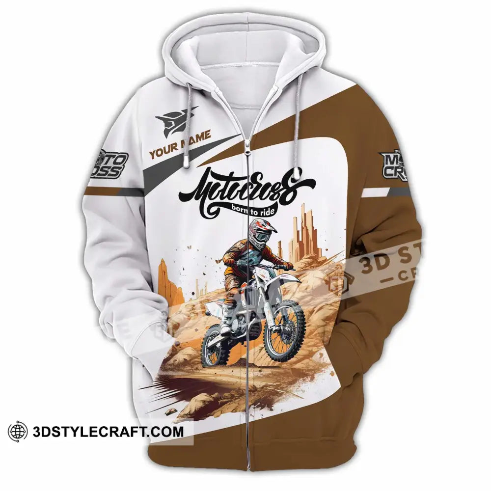 Unisex Shirt - Custom Motocross Born To Ride Shirt Zipper Hoodie / S T-shirt
