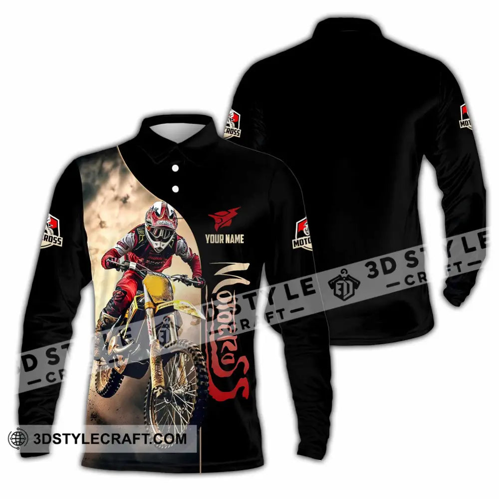 Unisex Shirt - Custom Motocross Shirt Long Sleeve Polo / S T-shirt